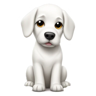 white dog with a daisy at it s ear sticker