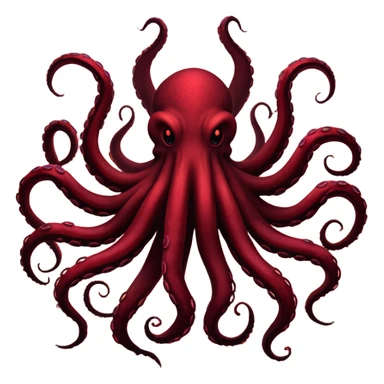 A giant shadow creature with spreading tentacles in a red stormy sky sticker