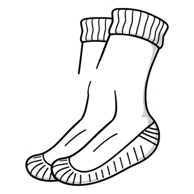 white cotton sock seen from underneath showing detailed sole texture sticker