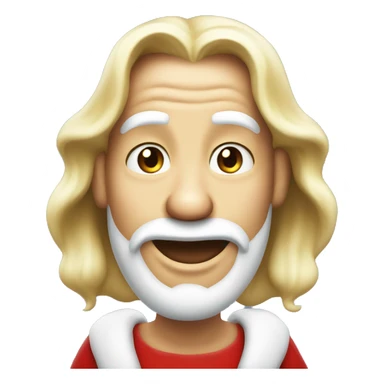 Hatless and beardless Santa clause with scary grin blonde hair sticker