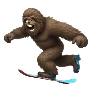 Bigfoot on a snowboard sticker
