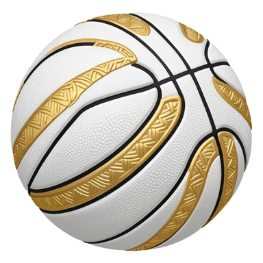 White basketball with golden decorative patterns sticker