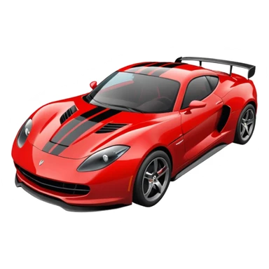 Draw a sleek sports car with shiny metallic paint & racing stripes. sticker