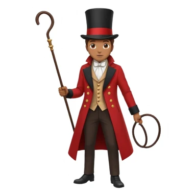 Ringmaster – Man in red coat and top hat, holding a whip or mic, full body sticker