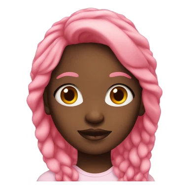 black girl with long pink hair sticker