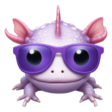 Axolotl with sunglasses purple sticker