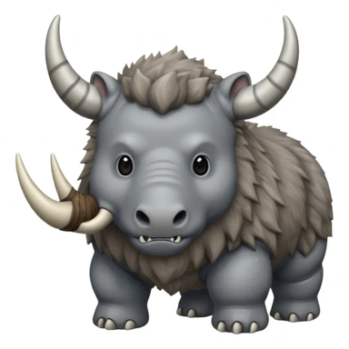 woolly rhino with huge horn sticker