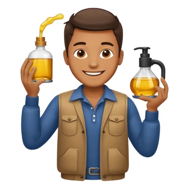 oil massage emoji men wearing clothing and applying oil sticker