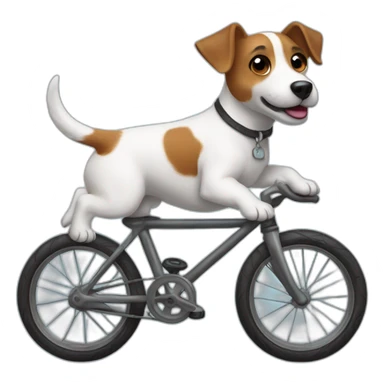 jack russell dog ride bike  sticker