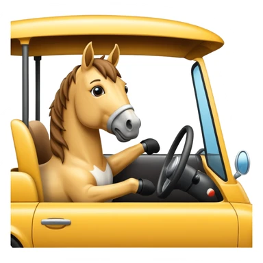 horse driving a car  sticker