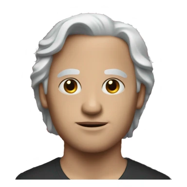 blind white man with black hair hands together red beads sticker