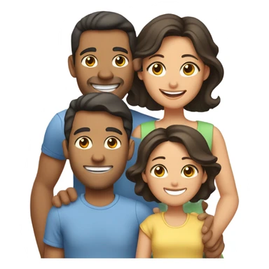 happy family of three sticker