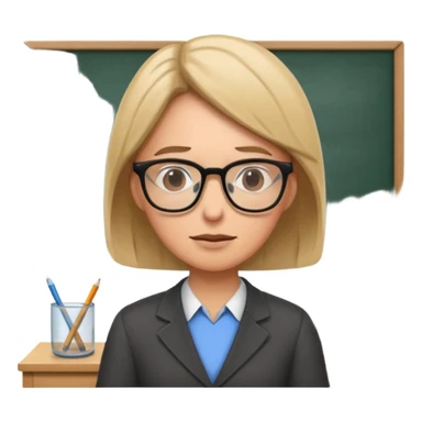 exhausted teacher in a bustling classroom sticker