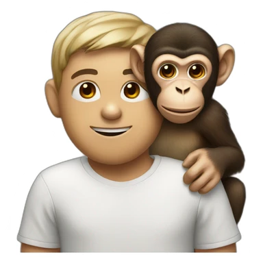 a monkey on a mans shoulder sticker