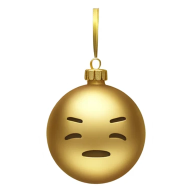 Realistic metallic Christmas gold ornament sticker