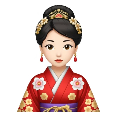 Japanese Princess with kimono in ceremonial robe sticker