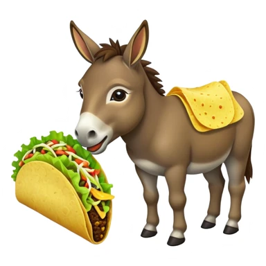 Donkey eating a taco sticker