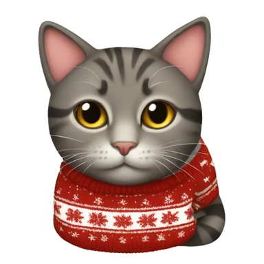 Cat with Christmas sweater  sticker