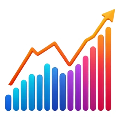 line graph up sticker