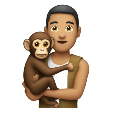A person holding a monkey sticker