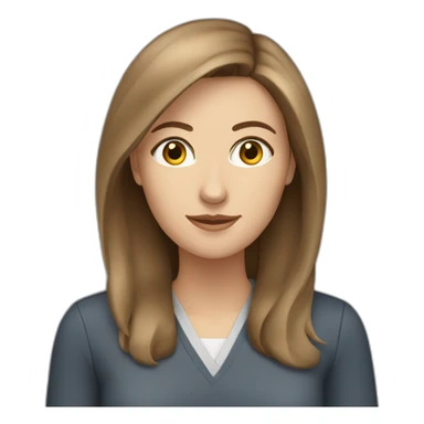  Caucasian woman with brown hair  at work sticker