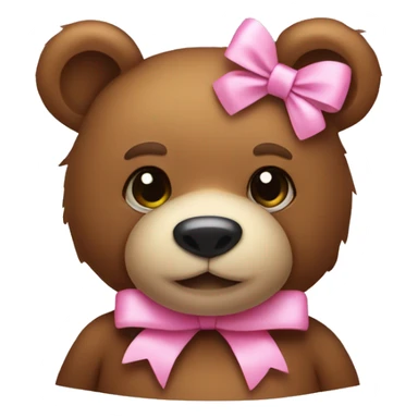 stuffed bear wearing a pink bow sticker