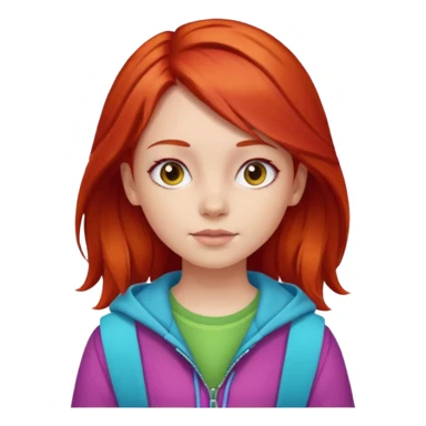 red hair young girl clothing sticker