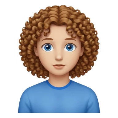 kıvırcık kumral gözü mavi renk sticker