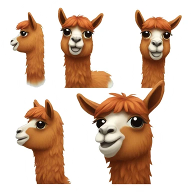 llama red haired sticker