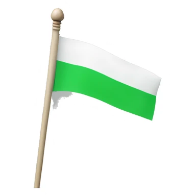 3 horizontal lines (green, white and black) flag in a stick  sticker