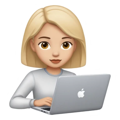 Girl working on laptop computer sticker