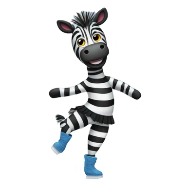 Zebra dancing on ice in a tutu sticker