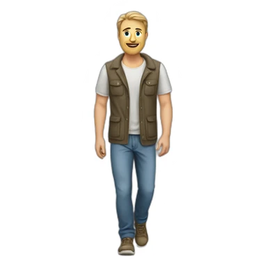 Caucasian man walking with gogles sticker