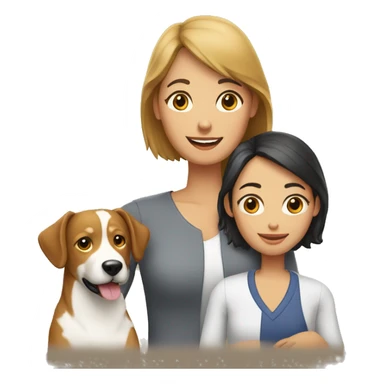 familia con perro salchica sticker