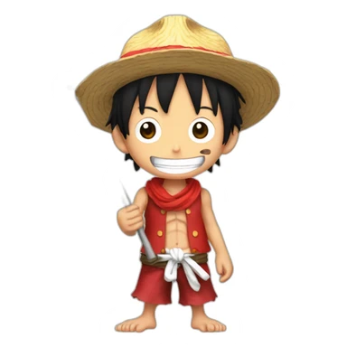 monkey d luffy holding french flag sticker