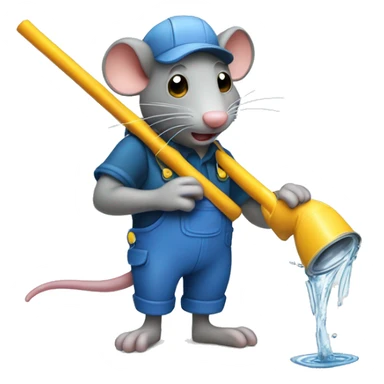 rat plumber burst water pipe sticker