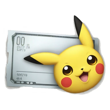 billet de banque pikachu sticker