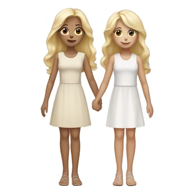 2 blonde sisters holding hands sticker
