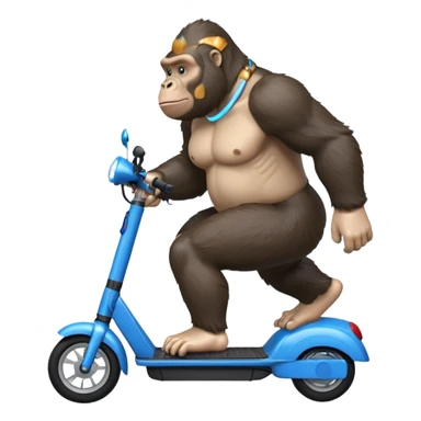 large gorilla on a blue electric scooter sticker
