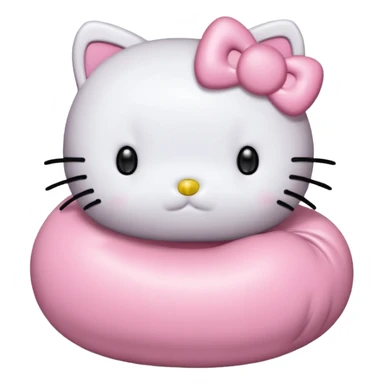 Crea una foca anillada gordita con aspecto tierno, lleva un moño rosado con tonos pasteles (como referencia el lazo de hello kitty rosado) sticker