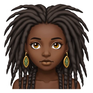dark skin, dreadlocks, baddie, pretty makeup sticker