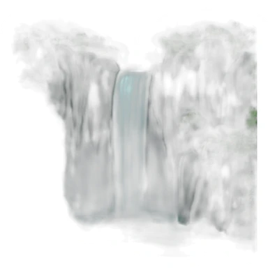 Waterfall with white heart sticker