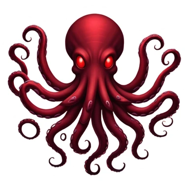 A giant shadow creature with spreading tentacles in a red stormy sky sticker