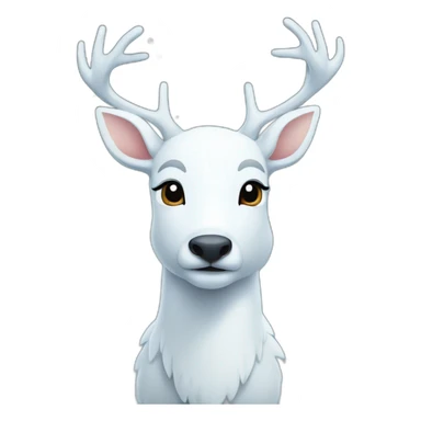 white deer in the snow night sticker