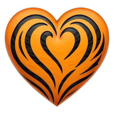 Tiger stripe heart sticker