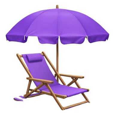 beach chair with purple umbrella sticker
