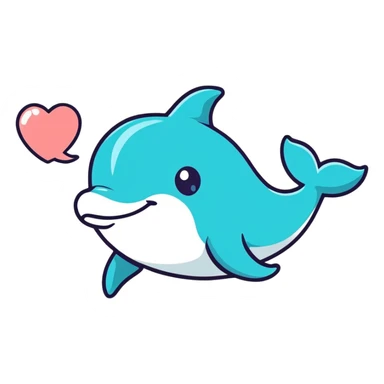 Dolphin blowing kisses sticker