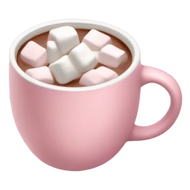 Light Pink mug of hot chocolate with marshmallows  sticker