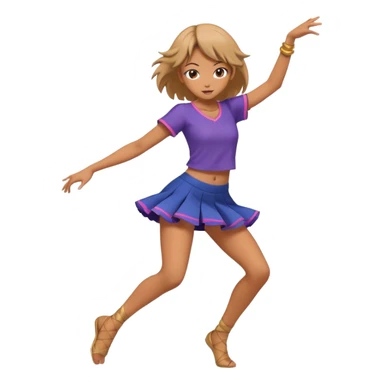 Una chica de anime bailando  que se mueve  sticker