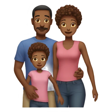 Father mother 3 kids  sticker